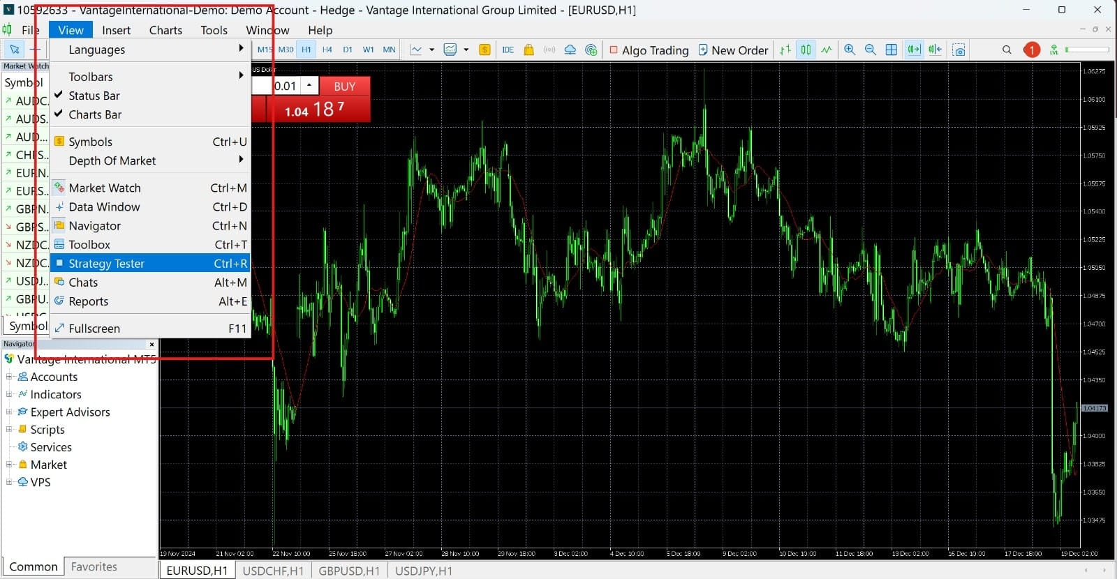 برنامه متاتریدر و ابزار Strategy Tester